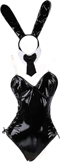 Women Sexy Bunny Costume Maid Outfit Anime Cosplay Lingerie Naughty Roleplay Outfit Goth Leather Bodysuit
