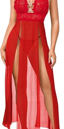 Heart Choker Lingerie,High Slit Babydoll Nightgowns For Women Sexy,Boudoir Outfits Valentines Wedding Night