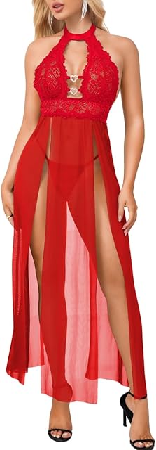 Heart Choker Lingerie,High Slit Babydoll Nightgowns For Women Sexy,Boudoir Outfits Valentines Wedding Night