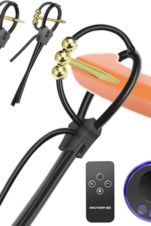 Electro Shock Urethral Sounds Urethral Dilators Metal Penis Plug Set, Stainless Steel Urethral masturbator mit Adjustable Silicone Glans Ring, Male Extreme Electronic Stimulation Sex Toys (A-Set)
