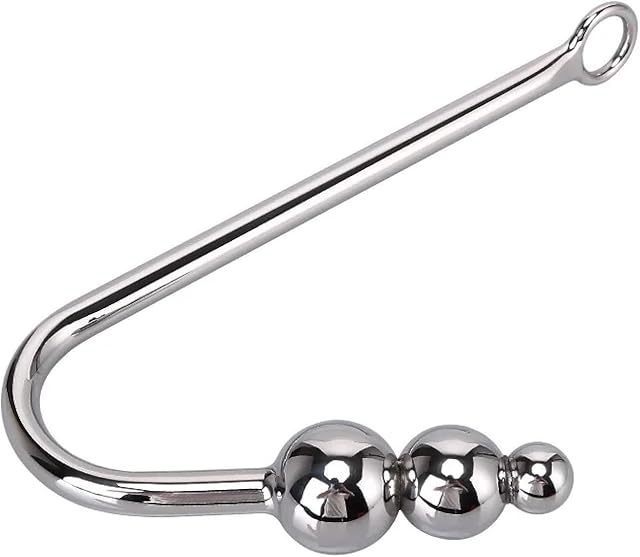 Anal Butt Plug Metal Anal Hook with Ball Prostate Massager Anal Butt Plug Stainless Steel Anal Sex Toys for Men Women Gay Sex Toys