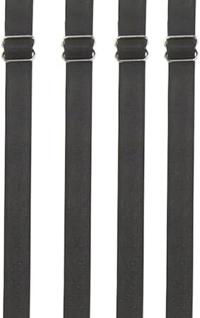 4 Pairs Bra Strap,Elastic Adjustable Detachable Bra Shoulder Straps, 10mm Width Cotton For Strapless Bras - Non-slip Strap Premium Replacement Lingerie Straps For Women's Sexy Bras (Black)