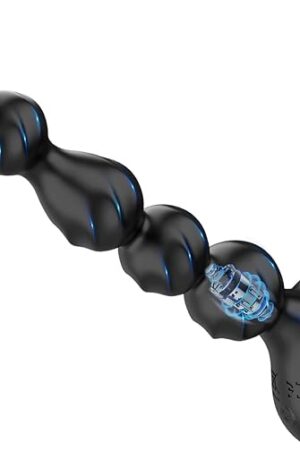 Anal Beads Vibrator Sex Toys, Remote Control Ultra-Soft Flexible Silicone Vibrating Butt Plug Prostate Massager with 10 Vibration Modes, Anal Toy Anal Sex Toys for Men Women Couples