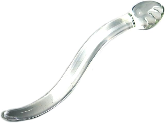 Double Ended Glass Anal Plug - S Shape-Curved Dildo Anal Sex Toys Clear Realistic Dildo for Prostate Massager Male Masturbator G Spot Dildo Anal Butt Plug for Men Women