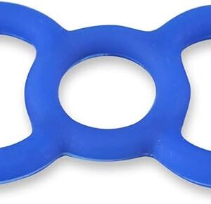 LeLuv Loop Handle Penis Tension Ring Eyro Blue Silicone .7 inch Unstretched Diameter Single