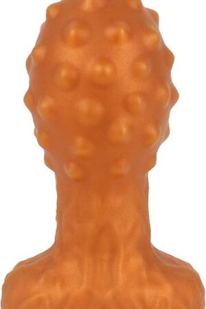 5.11 Inch Ball Shape Soft Silicone Anal Plug with Strong Suction Cup Sex Toy Anal Dildo Butt Plug for Prostate Massager for Adult Woman - Gold Color