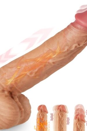 8.6" Thrusting Dildo Vibrator with 6 Thrust and 10 Vibrate Modes, Electric Vibrating Dildos for G-spot Stimulation Anal Pleasure, Suction Cup Dildo Fake Penis Automatic Sex Toys for Men and Women