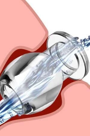 Clear Hollow Anal Plug Peephole Clear Hollow Butt Plug Vaginal Expander Anal Dilator Tunnel Anal Speculum Washer Douche Enema Adult Anal Sex Toys for Gay Lesbian Couples