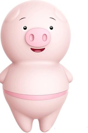 6 Modes Jump Egg Vibrator Cute Pig Shape Mini Vibrator- Silicone Recharge Clitoral Vibrator G Spot Vibrator Adult Sex Toy for Women Man, Pink