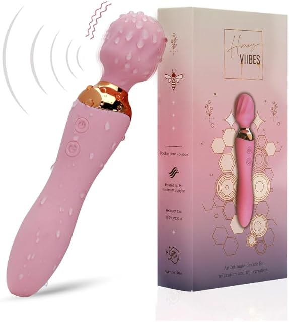 Honey Viibes Double Head Vibrator, 10 Modes, Quiet and Waterproof, USB Rechargeable