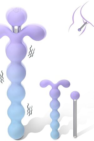 Anal Toys 2 in 1 Vibrating Anal Plug, 10-Speed Waterproof Silicone Butt Plug with Silent Vibration, Body-Safe Design