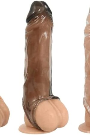 3 Pcs Reusable Penis Sleeve Extender Ultra-Soft Extension Sex Toy Cock Enlarger Applicative for Men & Couple