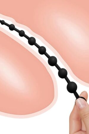10 Balls Anal Beads Silicone Anal Butt Plug with Double Rings Masturbation Sticks Prostate Massager - Anal Spreader Sex Toys for Men and Women