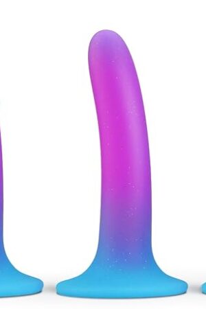 Anal Plug Trainer Kit:3PCS Silicone Butt Plugs Soft Anal Sex Toys Kit, Waterproof Anal Plugs Trainer Set for Adult Starter Beginner Men Women Couples Prostate Massage Anal Plugs Toys(Purple Blue)