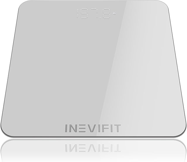 INEVIFIT Bathroom Scale, Highly Accurate Digital Bathroom Body Scale, Measures Weight up to 400 lbs Includes Batteries