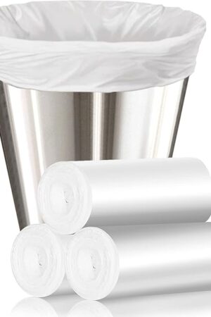 105 Count Small Trash Bags, 4 Gallon Garbage Can Liners - Unscented Wastebasket Trash Bags for Bathroom, Kitchen, Bedroom, (15 Liter)