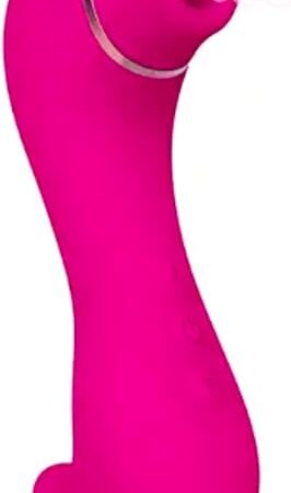 Dual Pleasure Worm Air-Pulse Clitoral Stimulator & Tongue Licking Vibrator, Clitoral Licking, Clit Sucking, Pressure-Wave Technology, Waterproof, Rechargeable, Sex Toy for Women (Hot Pink)
