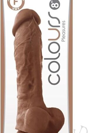 Colours Pleasures 8" Silicone Dildo - Brown