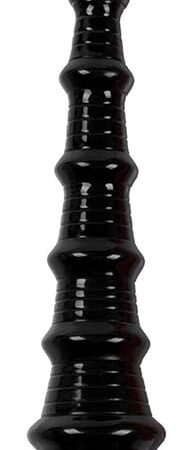 13.77 inch Towel Shape Anal Plug Dildo with Strong Suction Cup Sex Toy Clitoral Dildo with Textures for Women Men - Black