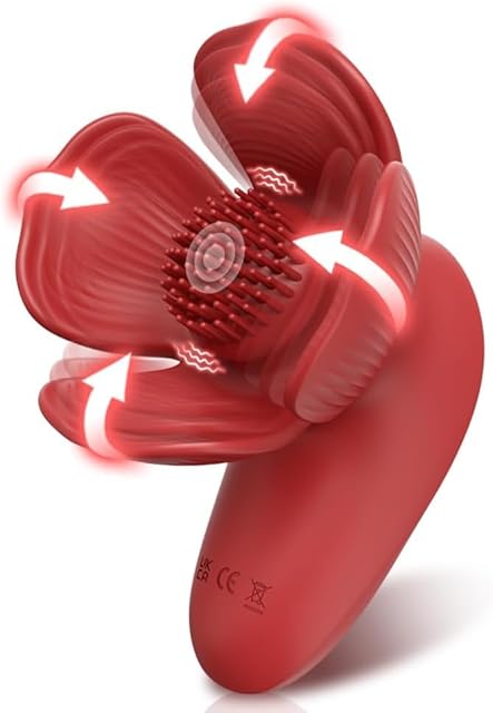 Electric Bust Massager, Breast Enhancer Massager with Hand-Shape, Waterproof Chest Massager with 10 Modes Vibration & 10 Grab Massage, Soft Silicone Massager for Massage Enhancer, Red