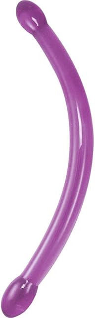 Double Trouble Slender Bender Dildo, Purple, 17 Inch