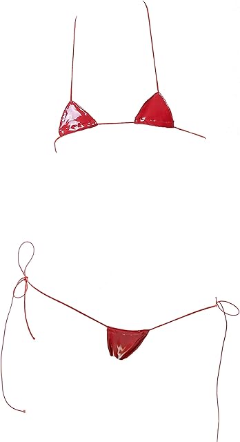 Leather Micro Bikini Extreme Anime Lingerie Sexy Cosplay Outfit Japanese Bra Panty Set Two Piece Thong Swimsuit
