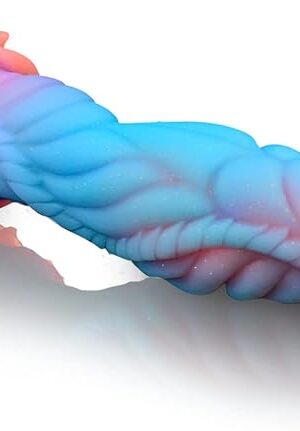 9.1" Fantasy Dildo Dragon Monster Dildo Animal Alien Dildo with Multi-Texture, Knot Dog Dildo Glow in The Dark Huge Anal Dildo with Strong Suction Cup, Luminous Adult Toys for Women Men