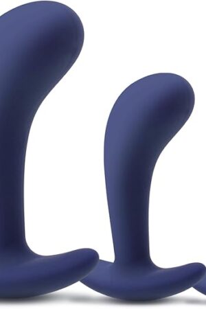 Butt Plugs Kits Adult Silicone Anal Plug 3 Pcs Beginners Male Female Sex Toys Training Set (Deep Blue)
