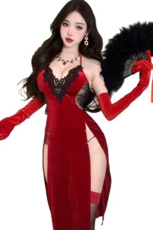 Women's cosplay sexy cheongsam pajamas Chinese retro classic tight dress underwear