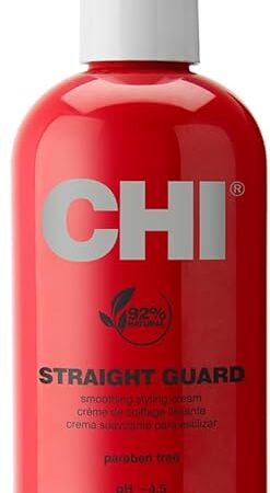 CHI Straight Guard Smoothing Styling Cream, Eliminates Frizz For Sleek & Shiny Hair, Maximum Control, 85 Oz