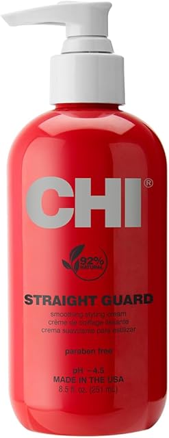 CHI Straight Guard Smoothing Styling Cream, Eliminates Frizz For Sleek & Shiny Hair, Maximum Control, 85 Oz
