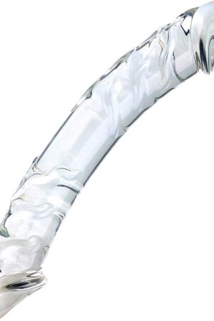 Glass Dildo Double Ended Realistic Dildo Couples Sex Toys, 787" Double Sided Dildo Women Male Sex Toy, Crystal Clear Dildo with Vivid Glans for G-spot Stimulator, Anal Dildo Adult Sex Toy for Men