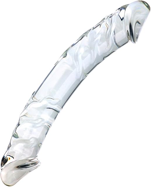 Glass Dildo Double Ended Realistic Dildo Couples Sex Toys, 787" Double Sided Dildo Women Male Sex Toy, Crystal Clear Dildo with Vivid Glans for G-spot Stimulator, Anal Dildo Adult Sex Toy for Men