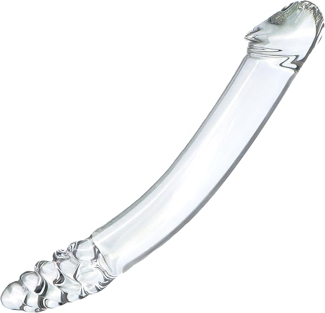Double Ended Glass Dildos - 7.87 Inch Anal Dildo Butt Plug G-spot Stimulation Glass Wand Sex Slave Fetish Prostate Massager Masturbation Sex Toy for Women Men