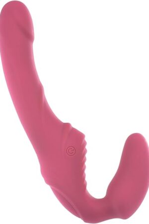 Adam & Eve Eve Vibrating Strapless Strap On Dildo, 9 Vibration Modes, Adult Toy, Anti Slip Silicone Insertable Double Ended Vibrating Sex Toy for Women & Lesbian Couples, Anal Strapon Dildo, 5", Pink