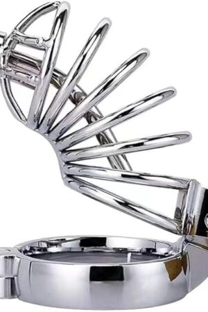 Chastity Device with Urethral Sounds, Metal Male Chastity Cage Ergonomic Design Chastity Lock Adult Sex Toys for Couples (with M Sized Cuff)