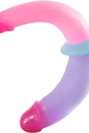 Brementrey Double Ended Realistic Jelly Dildo 12'' Lifelike Soft Double Sided Dildo Dual Headed Anal Dildo Double Header Adult Sex Toy for Women