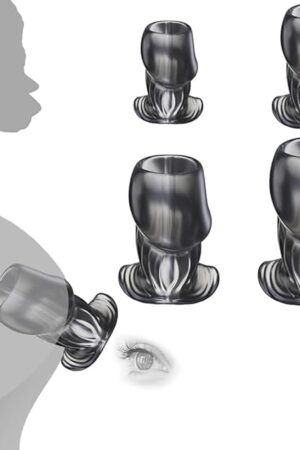 4 Piece Hollow Anal Plug Set, Butt Plug Douche Enema Anal Dilator Soft Speculum Buttplug Trainer for Ass Tunnel Prostate Massager Sex Toys with Curved Base for Men Women Gay Games (Black)