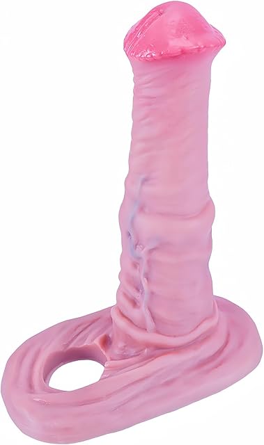 Horse Penis Sleeve Enlarger, Animal Cock Sleeve Extender Male Length Girth Extension Enhancer Delay Ejaculation Monster Sheath Adult Sex Toy for Men Couples