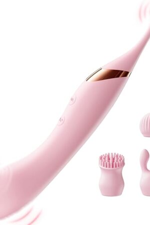 Vibrator Sex Toys for Women - Female Clit & G Spot Vibrators with Double Flapping - High Frequency Personal Massager Wand Adult Sensory Toy 3 Silicone Heads