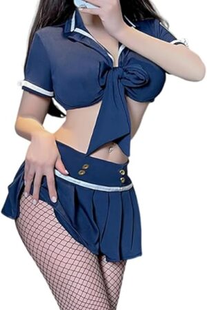 Women's cosplay flight attendant underwear Japanese anime sailor tight fitting hip hugging skirt