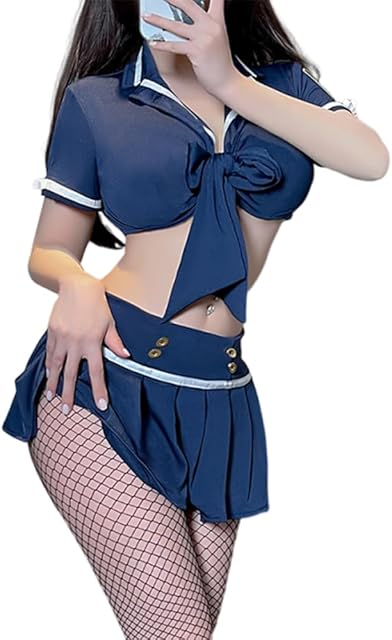 Women's cosplay flight attendant underwear Japanese anime sailor tight fitting hip hugging skirt