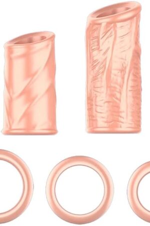 5pcs Foreskin Sleeve Breathable Penis Sleeve Penis Ring Cock Delay Loop Sleeve for Men, Male Enhancement Extension Sleeve Prolong Delay Sex Toys for Men Couples