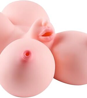 6 in 1 Blowjob Sex Doll for Men with Penetrable Nipples, 6.6LB Fantasy Oral Sex Toy Mens Sex Doll Torso with Mouth Big Boobs and Big Ass, Oral Masturbator for Men Masturbation