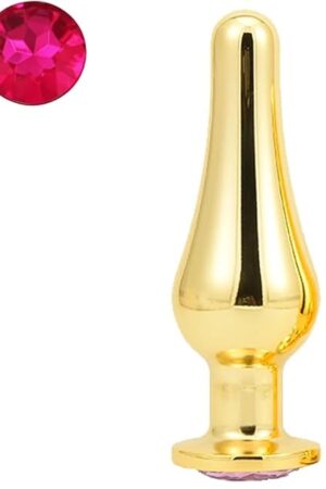 Anal Butt Plug Golden Stainless Steel Anal Plug Crystal Metal Butt Plug Stimulator Anal Sex Toys for Couples Prostate Massager Dildo 3 Size