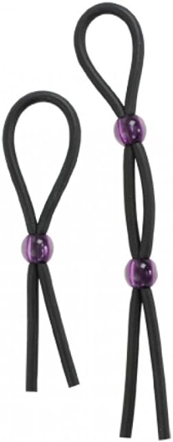 Doc Johnson Cock Ties - Fully Adjustable Silicone Cock Ties - Provides Maximum Sturdiness & Flexibility - Tie One Off! - Black