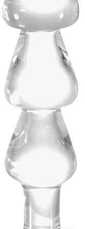 807in Anal Butt Plug Glass Anal Trainer Sex Toy Safety Bottom, Glass Anal Plug Dildo with Different Sized Beads P-Spot Sex Product for Men and Women (M)