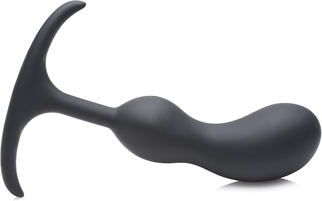 HEAVY HITTERS Premium Silicone Weighted Prostate Plug - Small, Black