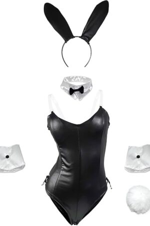 Women Mai Sakurajima Cosplay Costume, One Piece Sexy Bunny Girl Bodysuit Set