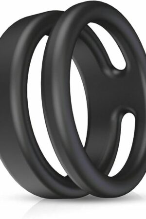 [WALLER PAA]Stretchy Dual Double Silicone Cock Ring Ball Harness Penis Erection Sex Enhancer